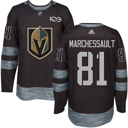 Adidas Golden Knights #81 Jonathan Marchessault Black 1917-100th Anniversary Stitched NHL Jersey - Click Image to Close
